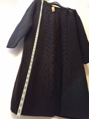 Joe Fresh Plus Zipper Shoulder Pullover Black Cable Knit Sweater Dress Size 2X